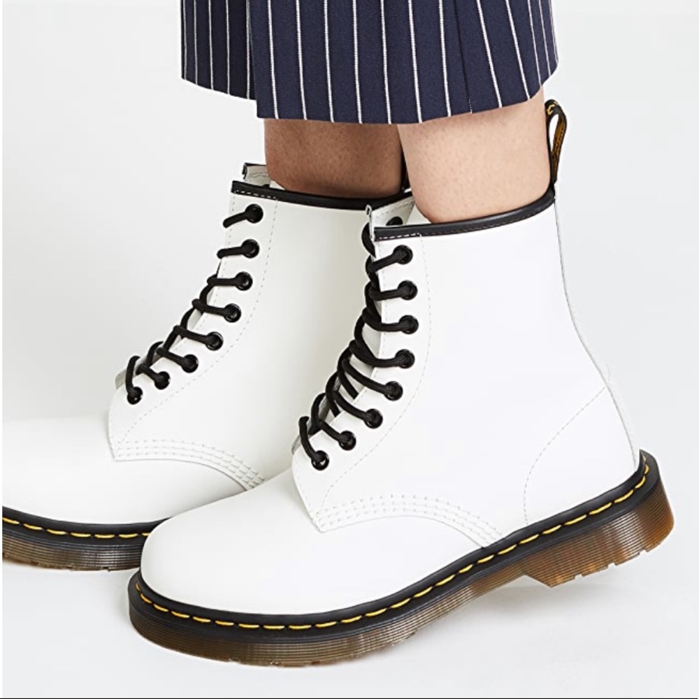 Dr Martens 1460 White Smooth Leather Lace-Up Boots